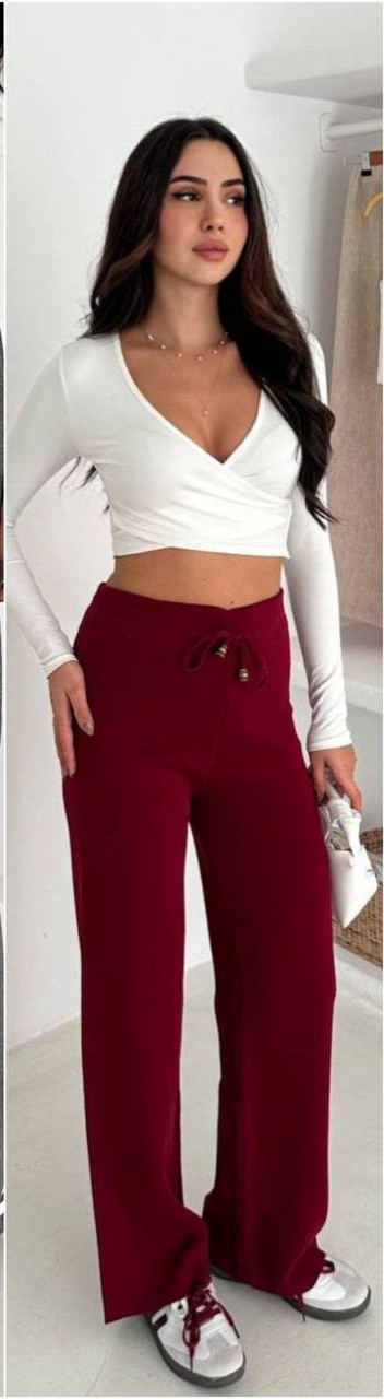BORDO RENK TRİKO PANTOLON